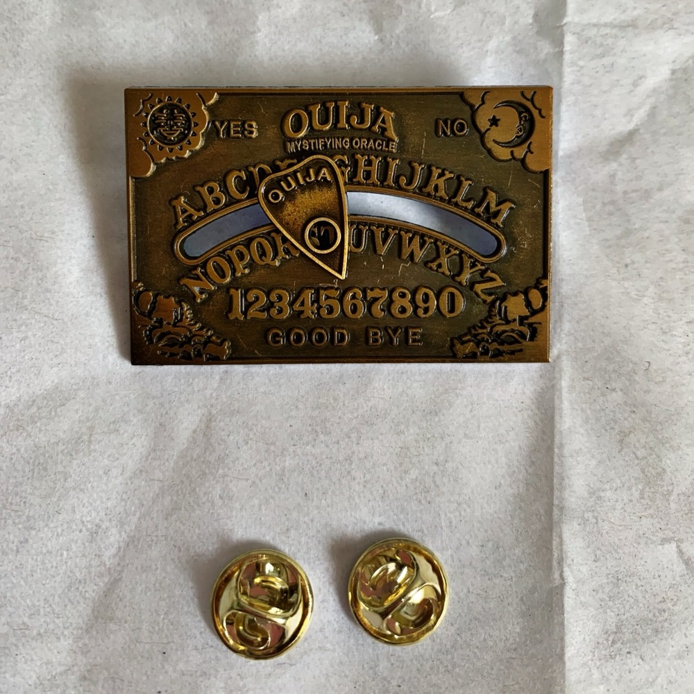 New Mystical Bronze & Gold Oracle Ouija Board Sliding Brooch Decorative Pin